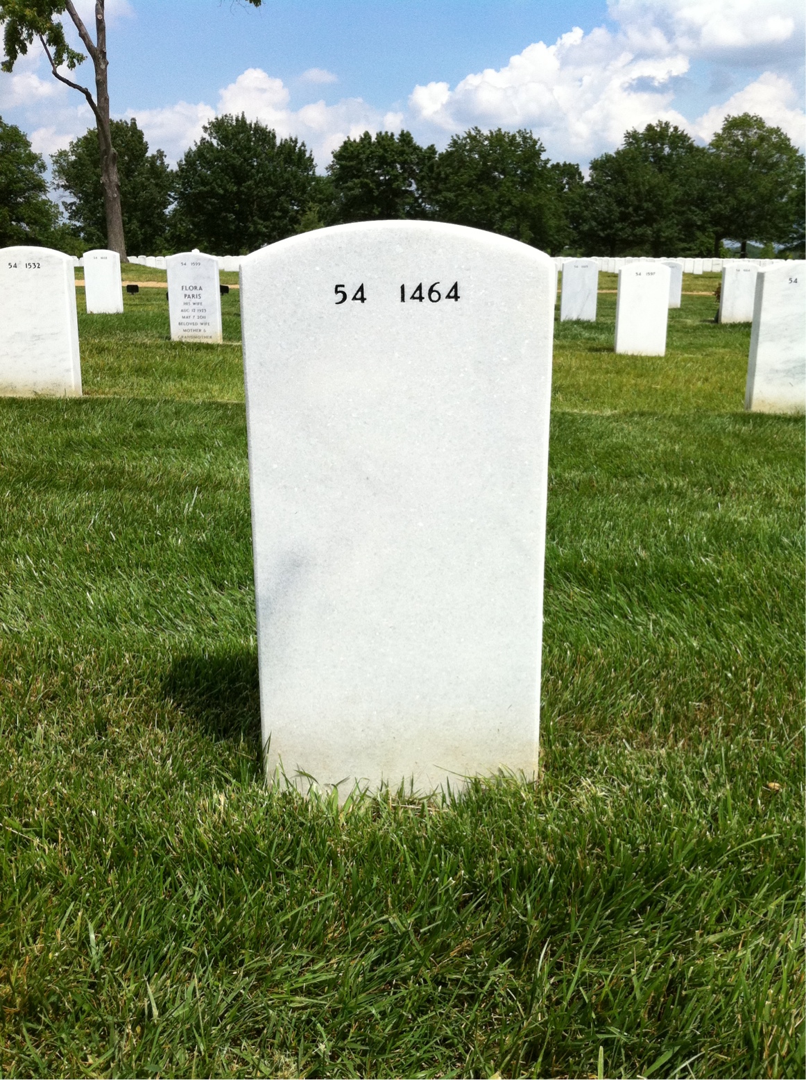 Back of headstone — Thomas F Holmes