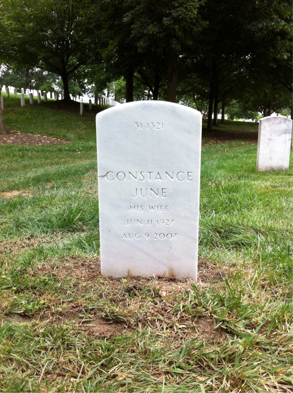 Back of headstone — Arthur Stone