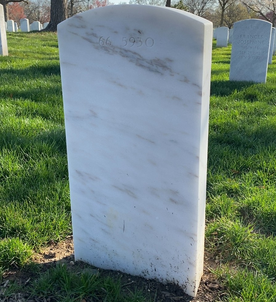 Back of headstone — Christopher Arendt