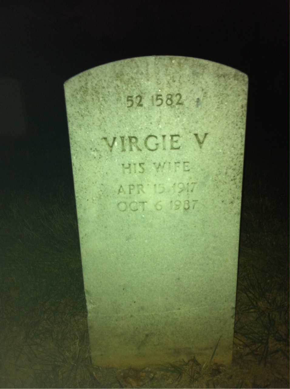 Back of headstone — William Stephenson Thomas