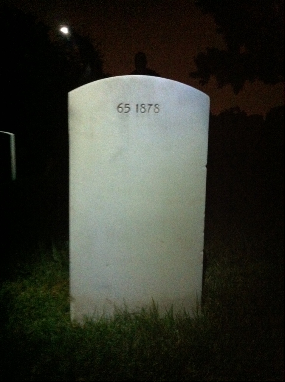Back of headstone — William Adams