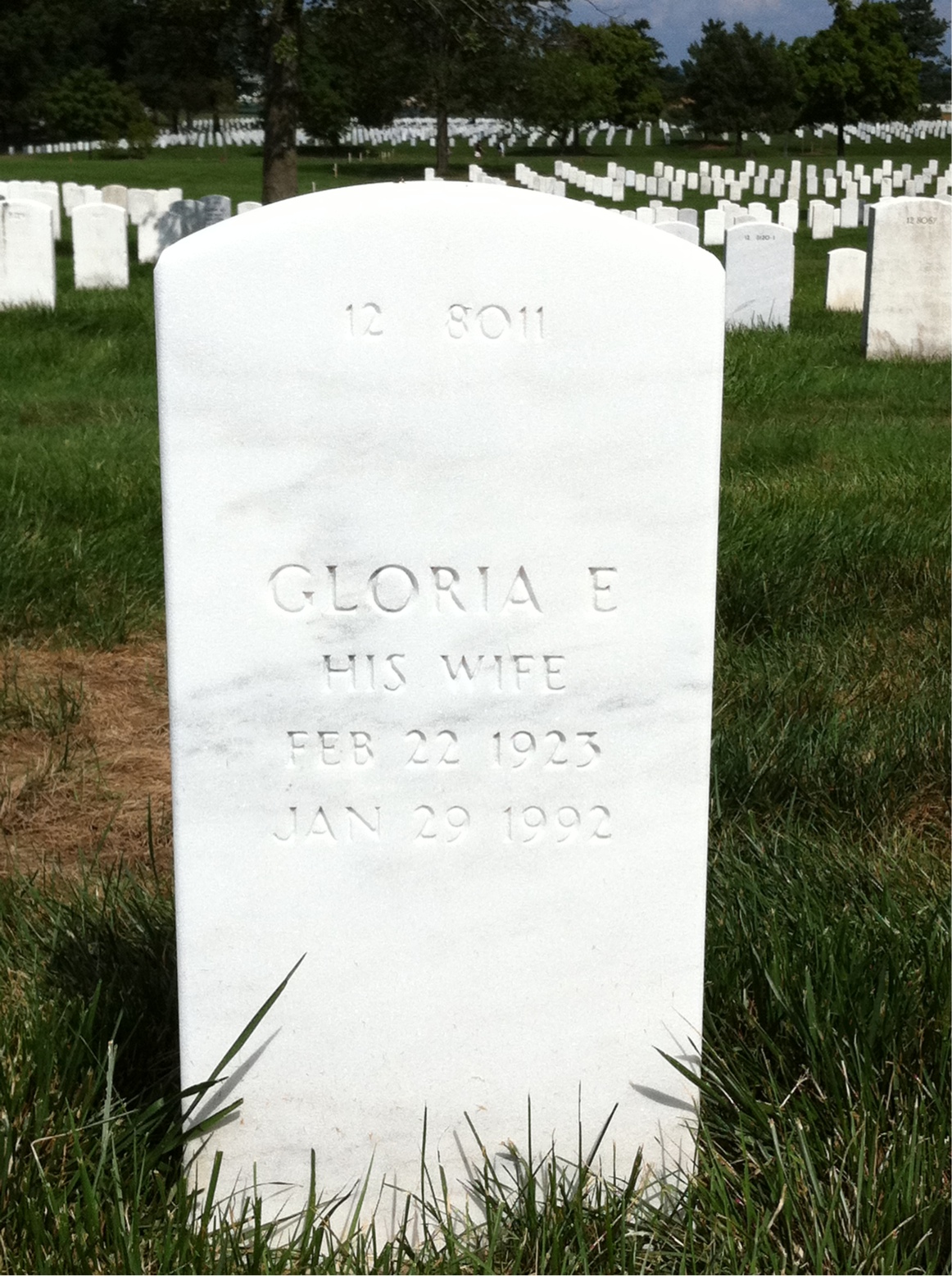 Back of headstone — John B Swann