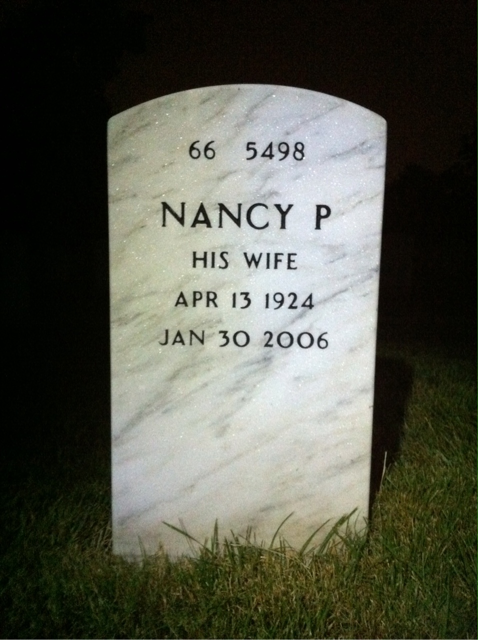 Back of headstone — John Porasky