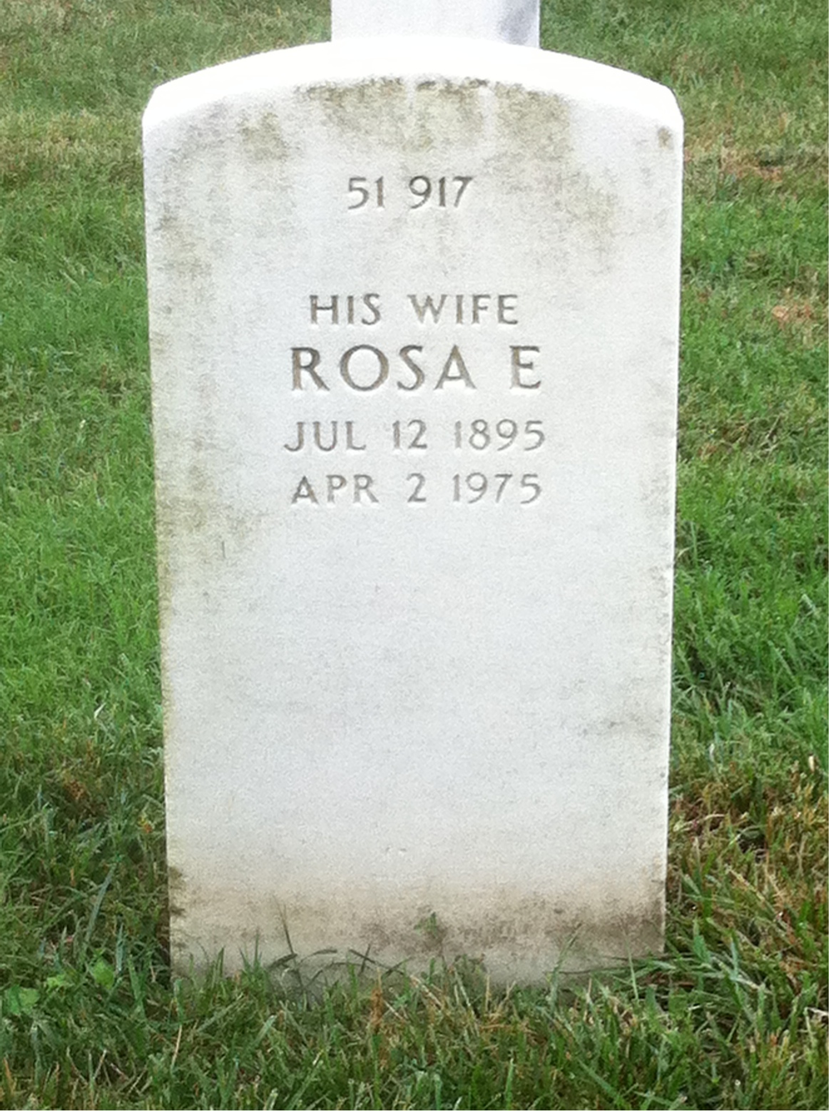 Back of headstone — Oliver Moreland