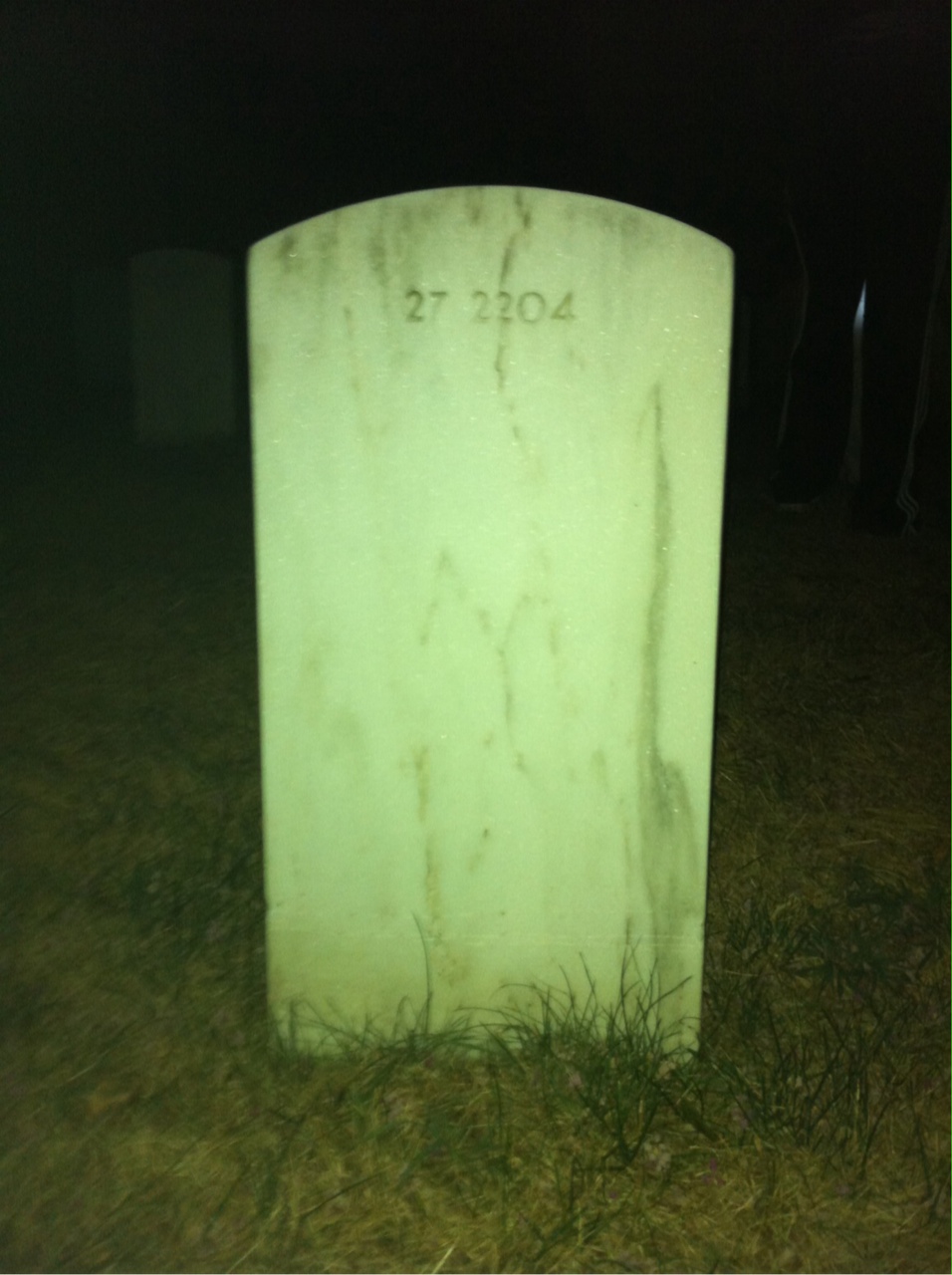 Back of headstone — Minnie Alexander