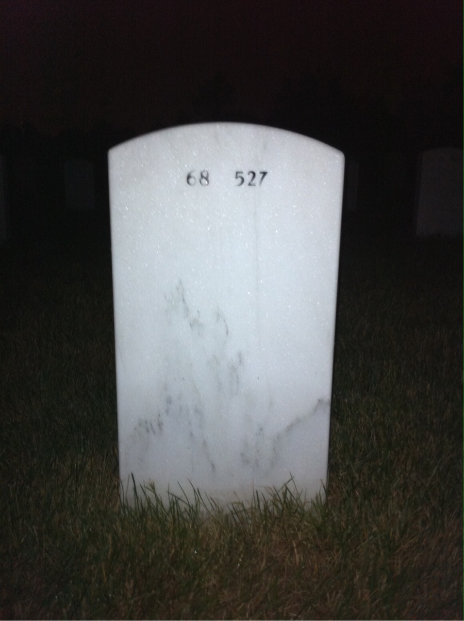 Back of headstone — John James