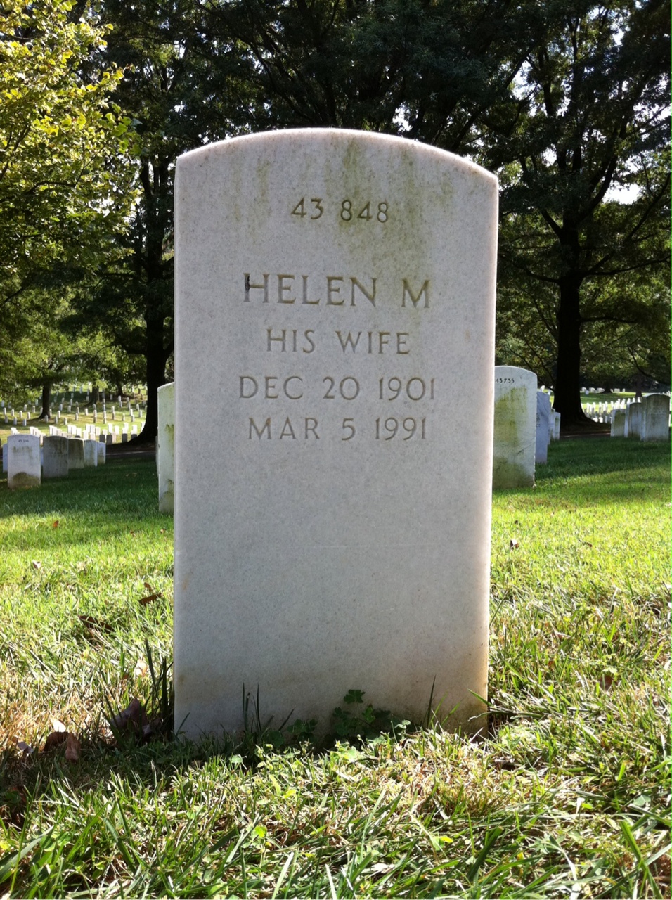Back of headstone — Harry Moore