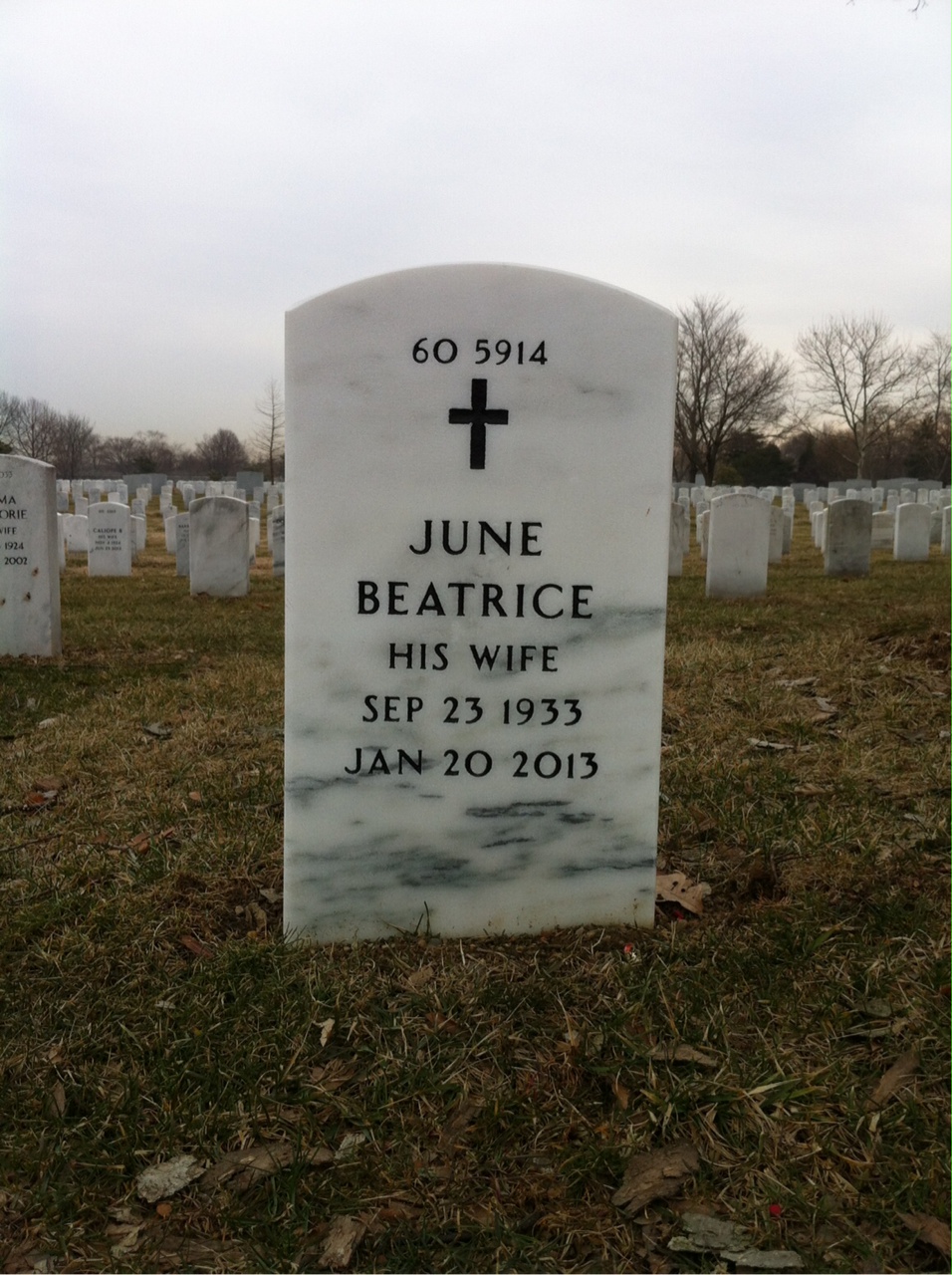 Back of headstone — Gerald Allen