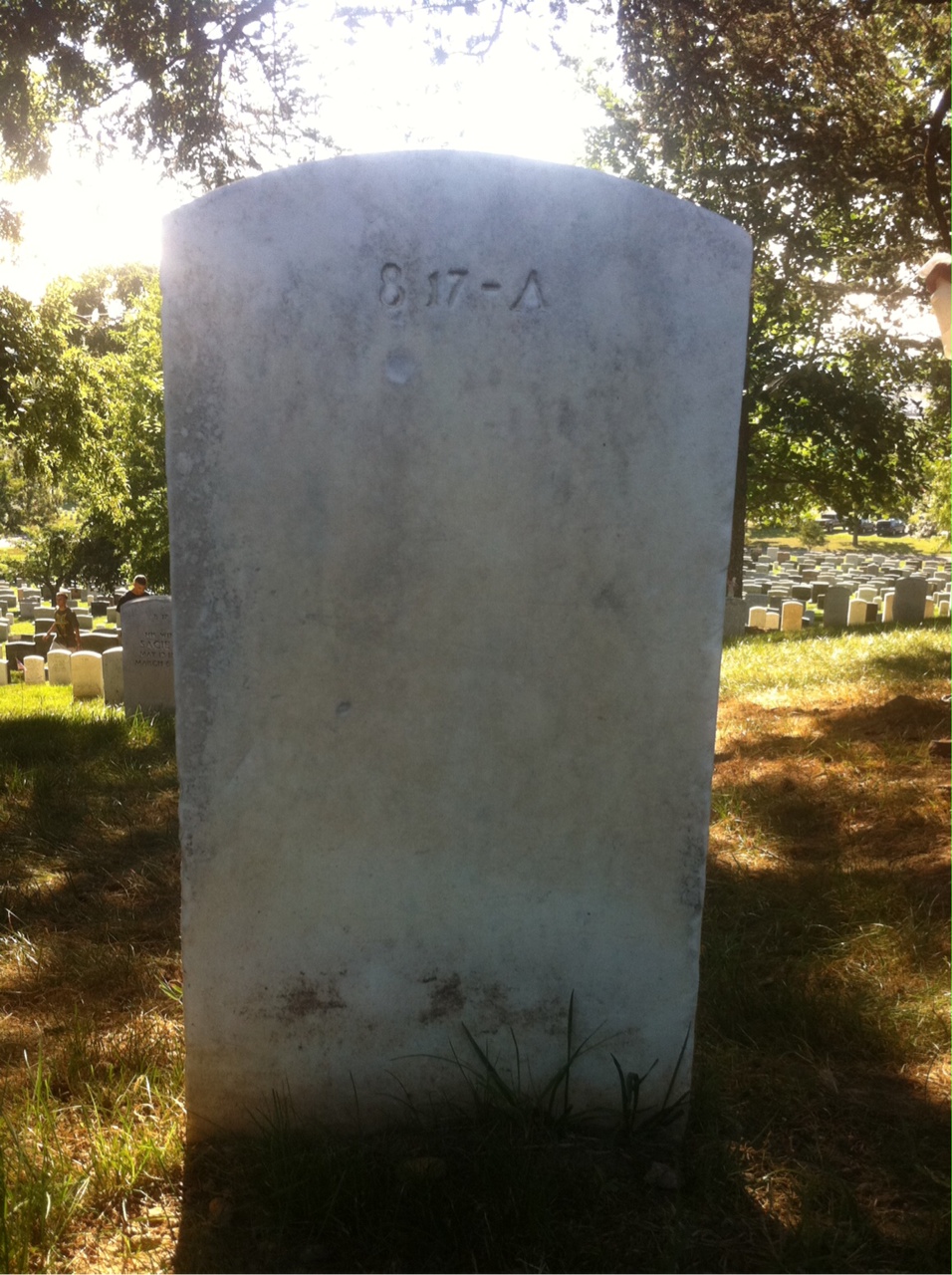 Back of headstone — William Anderson