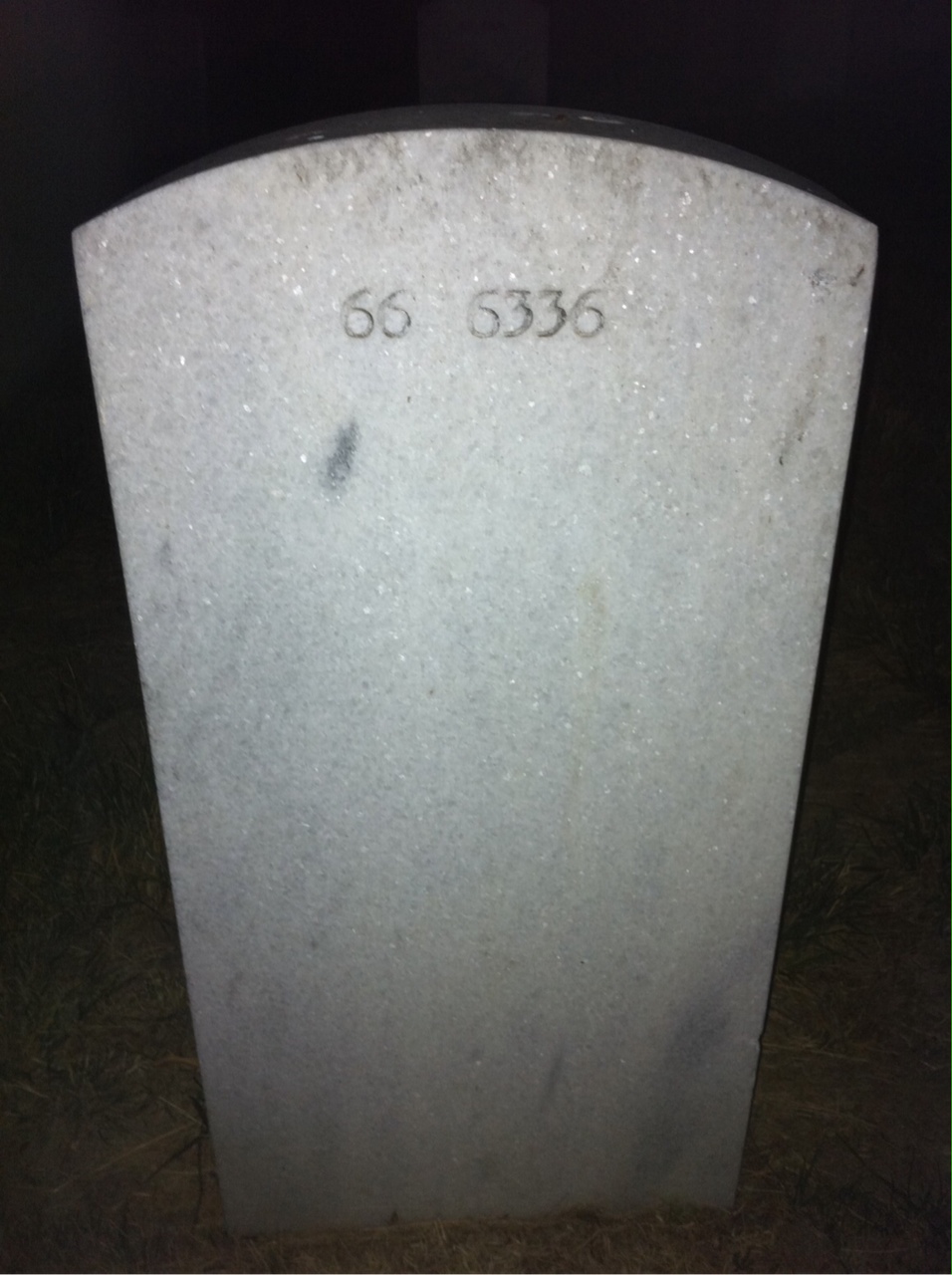 Back of headstone — William R Hitt