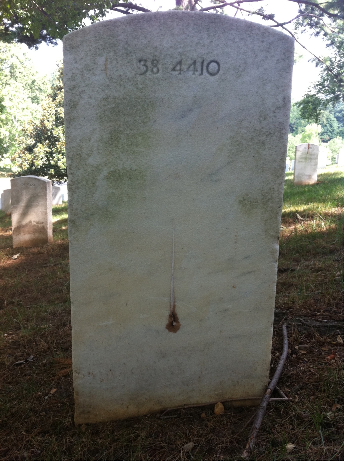 Back of headstone — Theodore Mullican