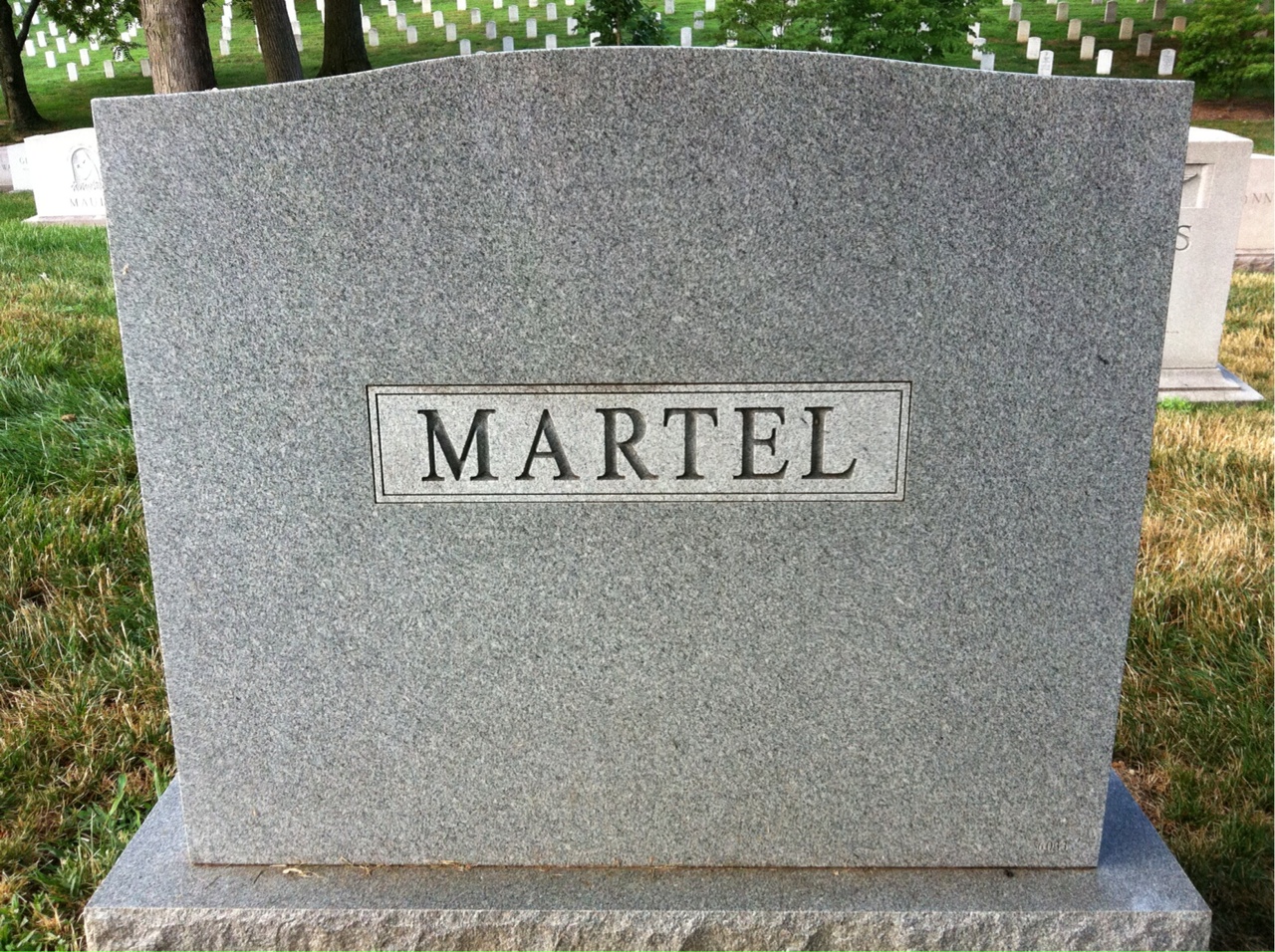 Back of headstone — Sinclair Martel