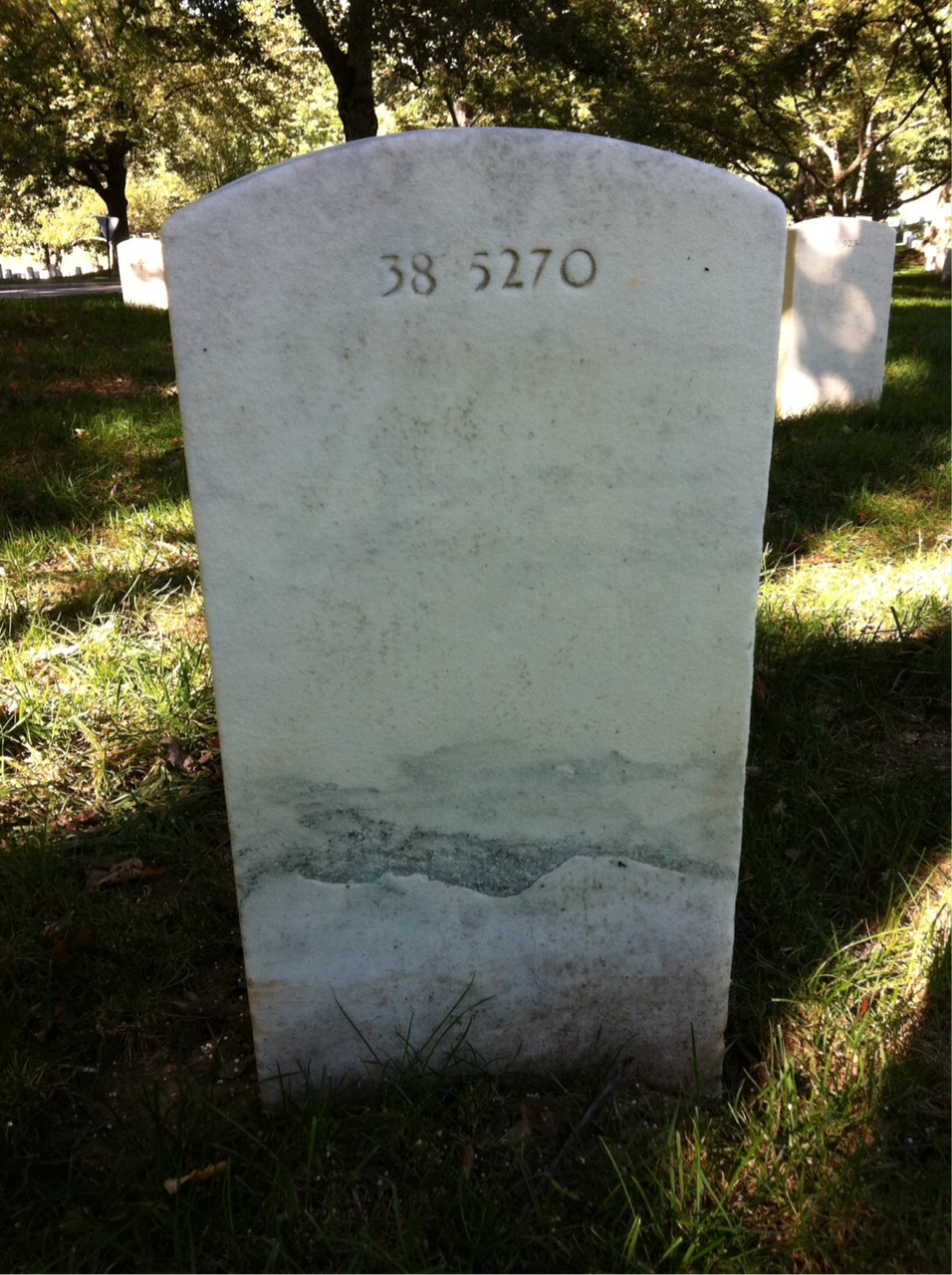 Back of headstone — John Morris