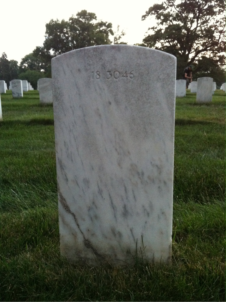 Back of headstone — Carl Blake
