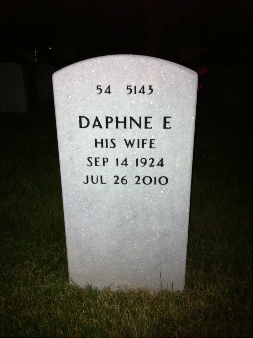 Back of headstone — James Finsterle