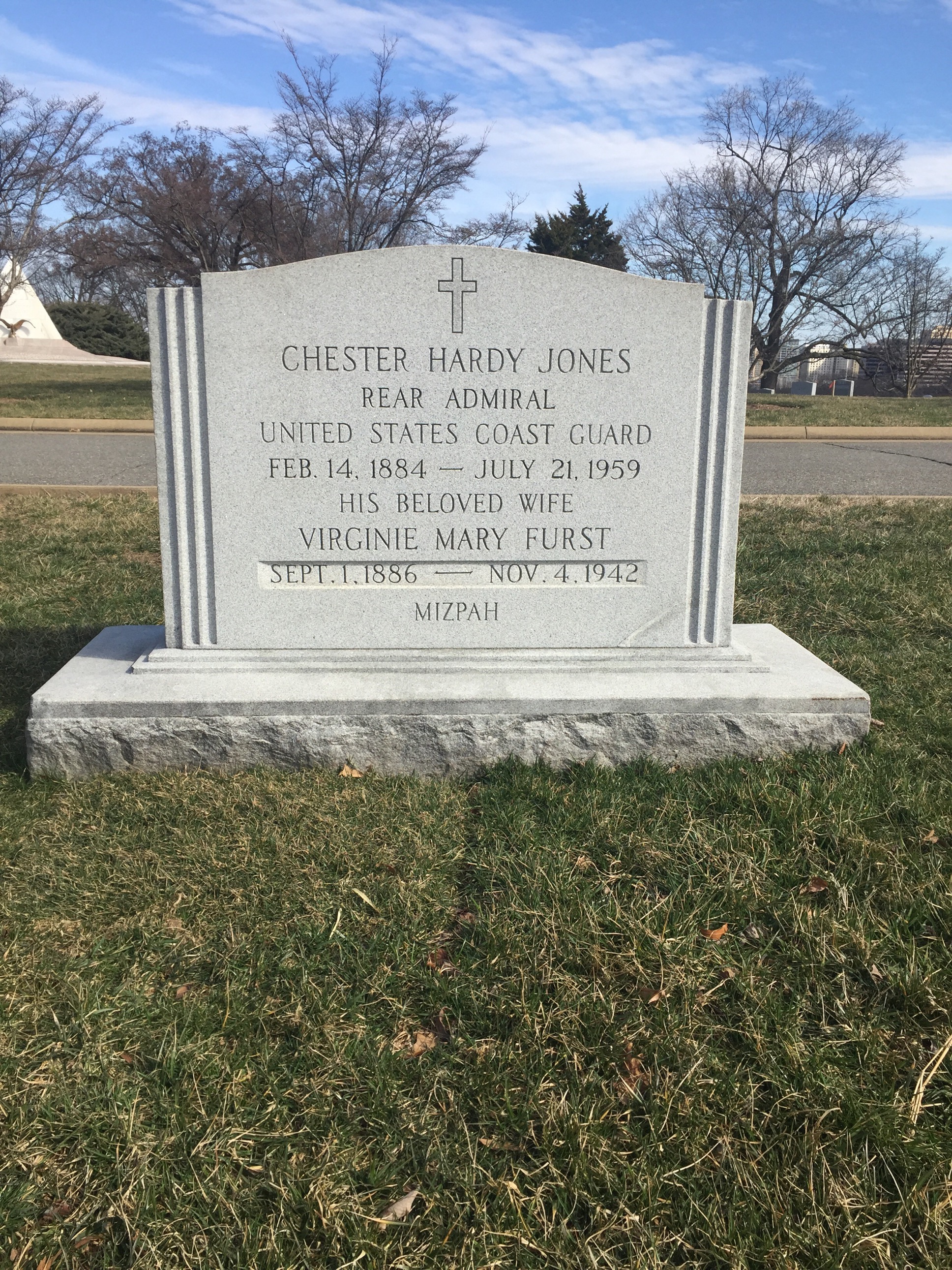 Back of headstone — Chester Jones