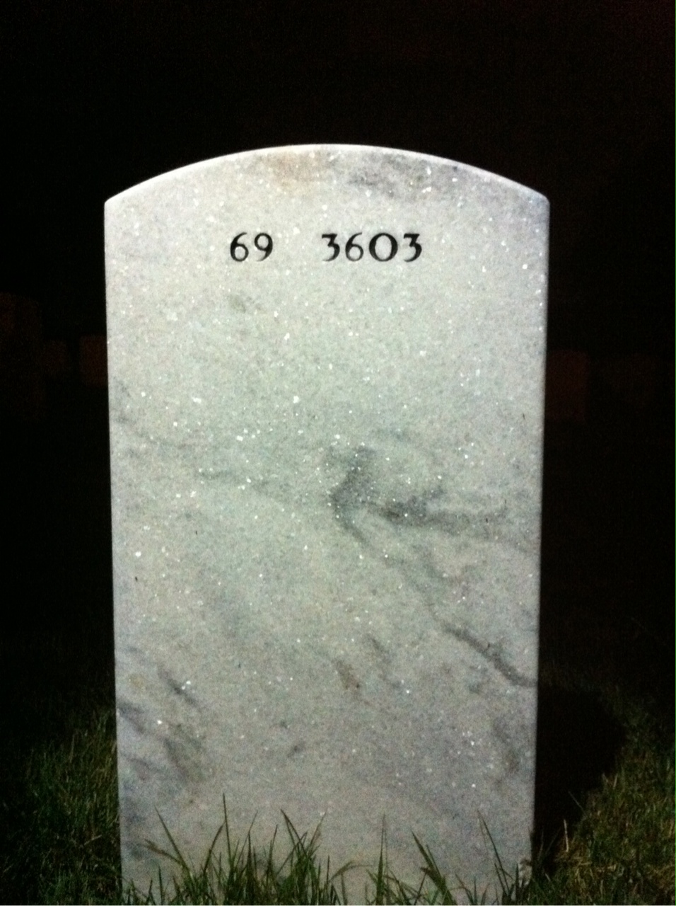 Back of headstone — William Evans