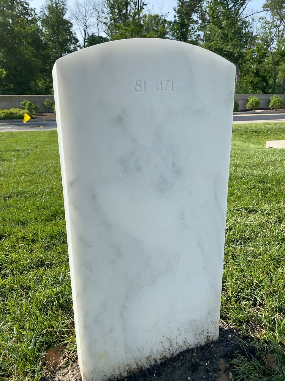 Back of headstone — William Mark Naylor