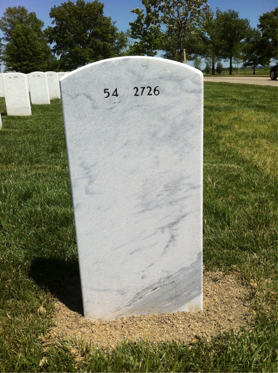 Back of headstone — Earle Mills