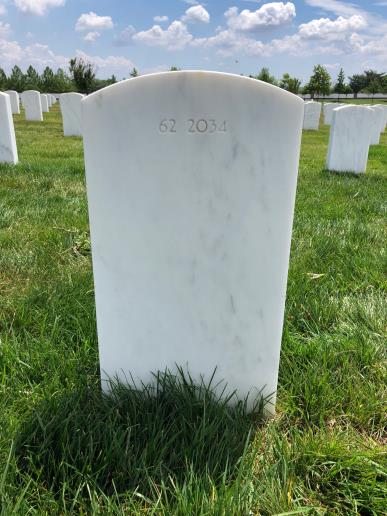 Back of headstone — Herbert Moses