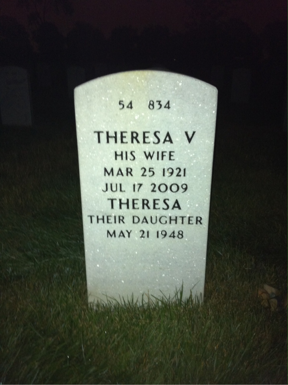 Back of headstone — John Bentz