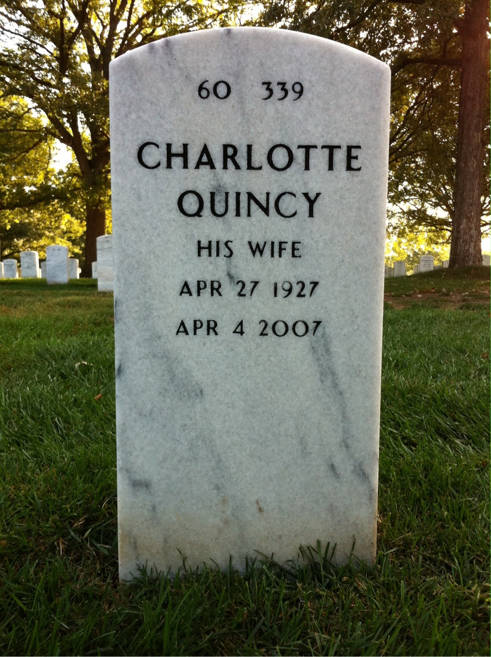 Back of headstone — David Howell
