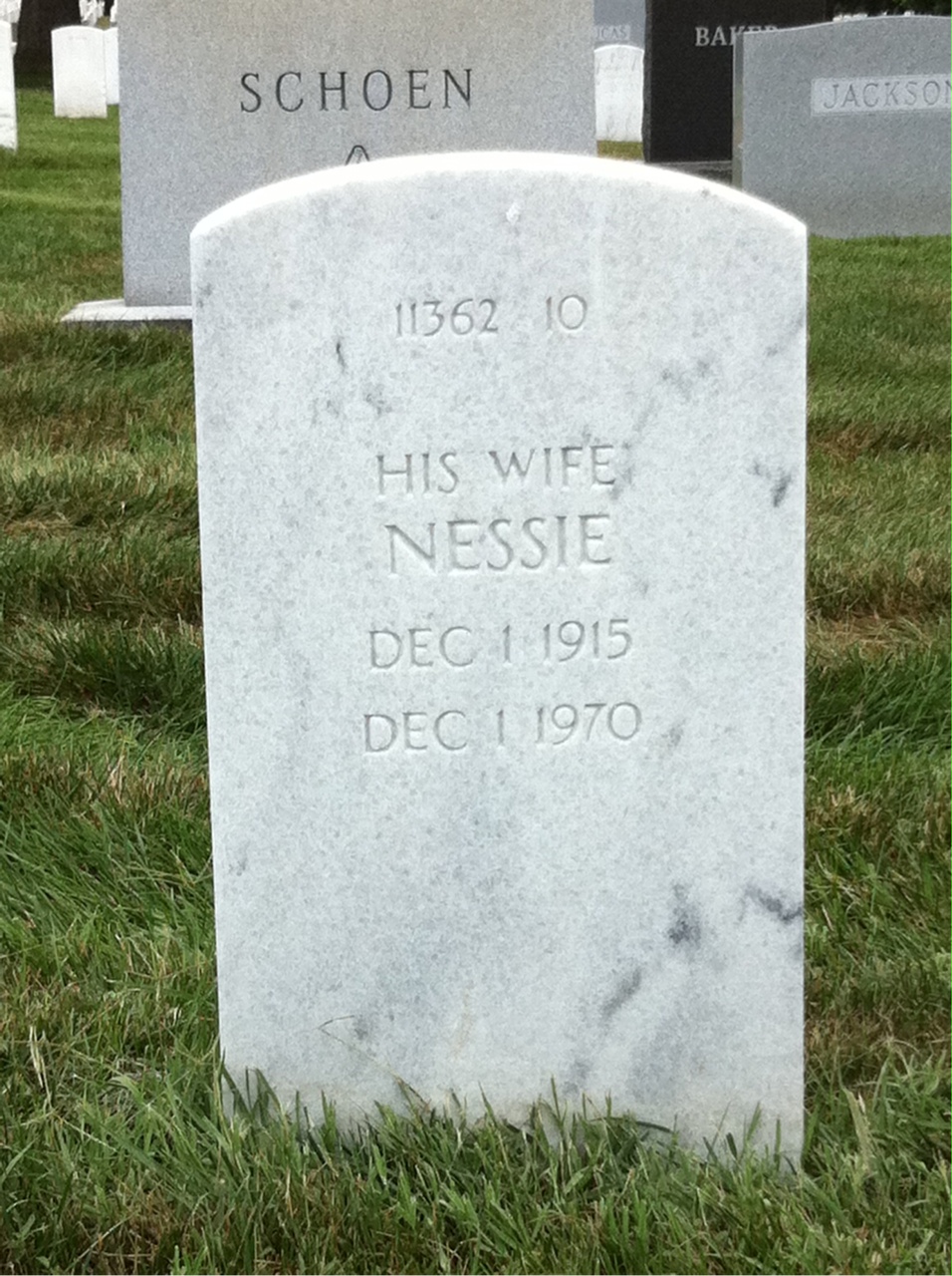 Back of headstone — Jack Montgomery