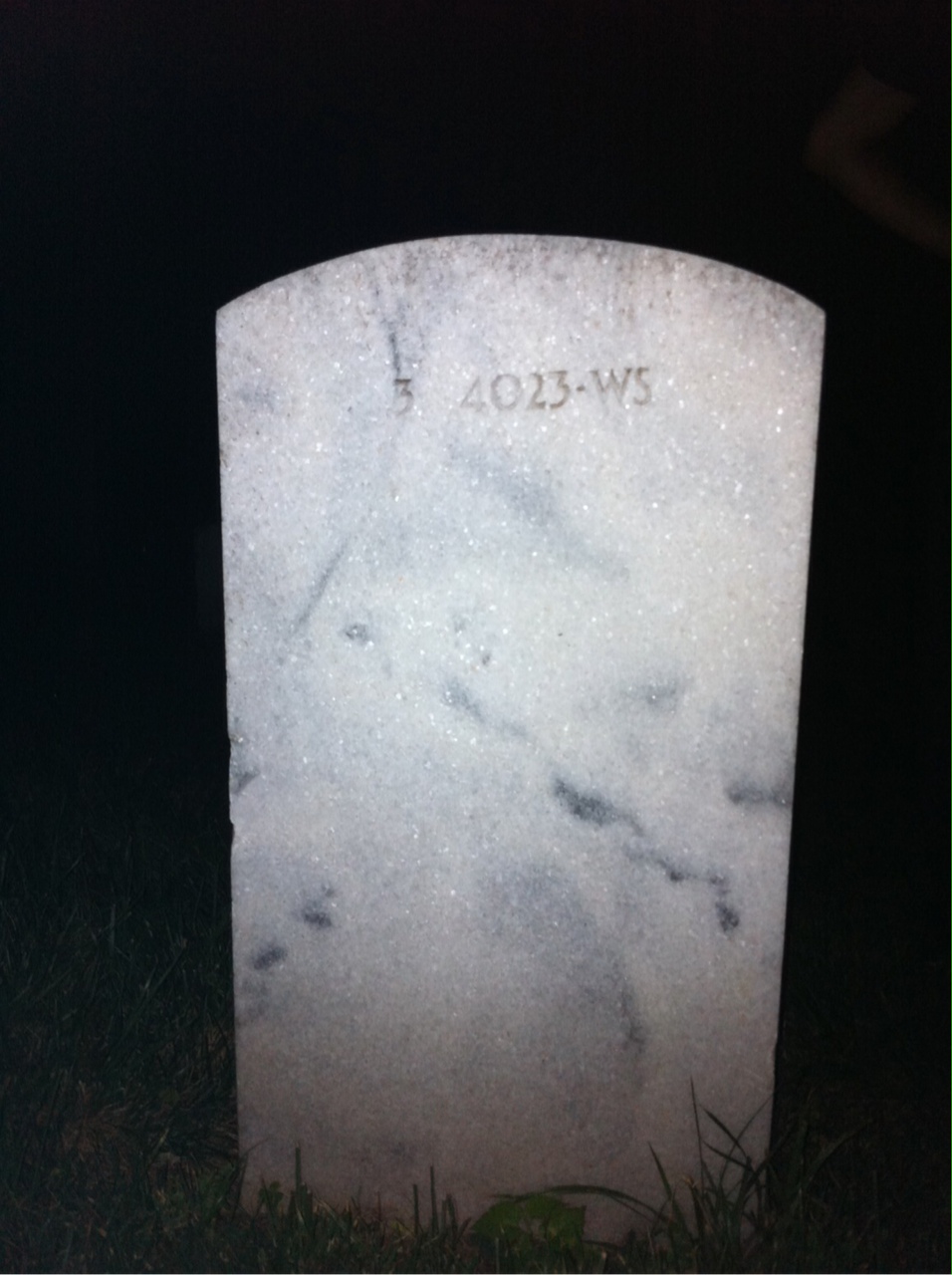 Back of headstone — Eugene Austin