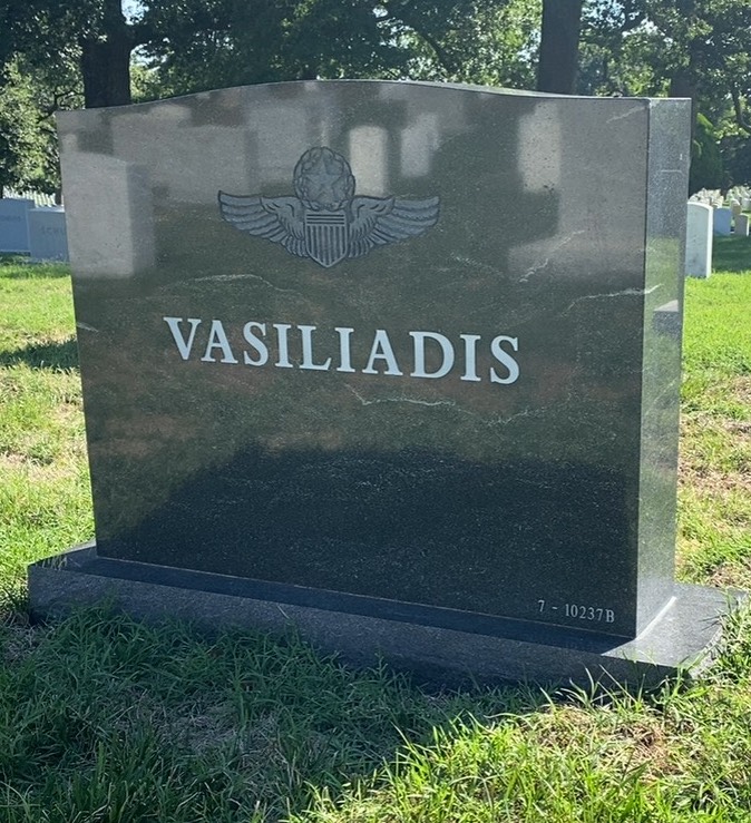 Back of headstone — Charles Vasiliadis