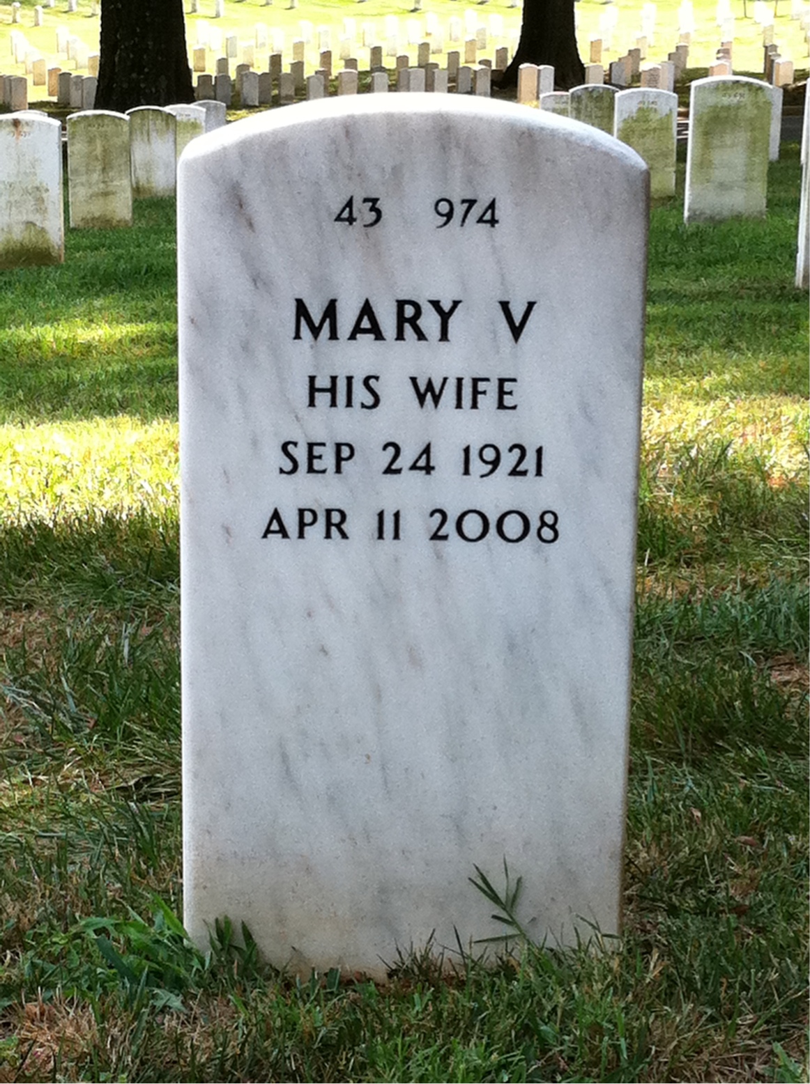Back of headstone — William Davis