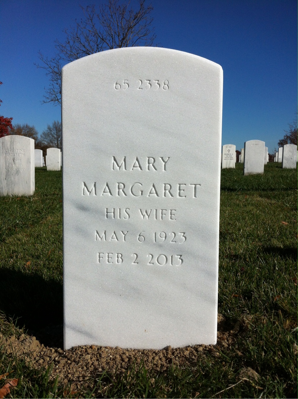 Back of headstone — George Mulconrey
