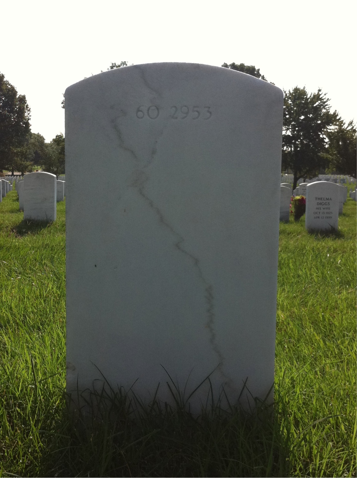 Back of headstone — Victor Myers