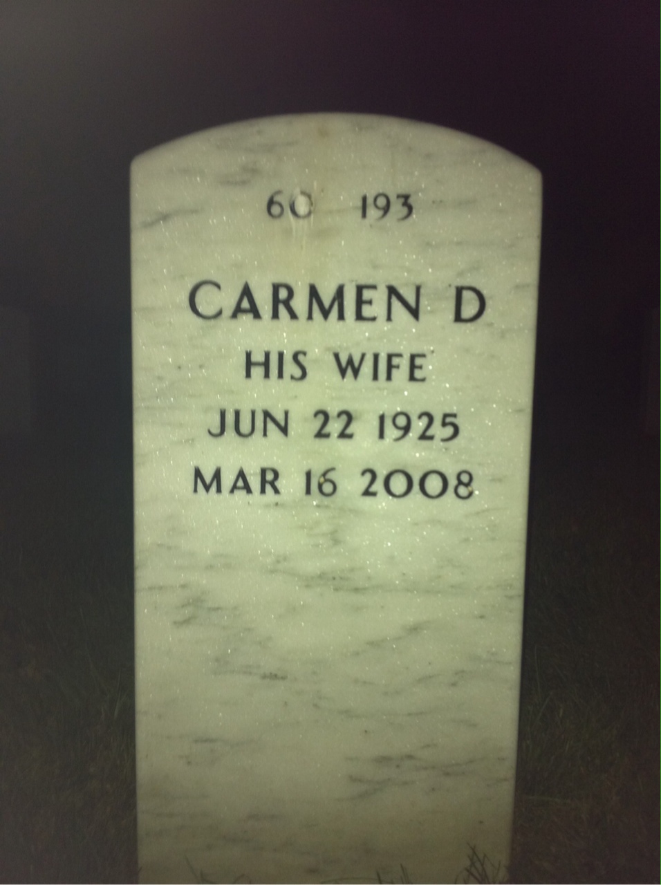 Back of headstone — Harold Alston