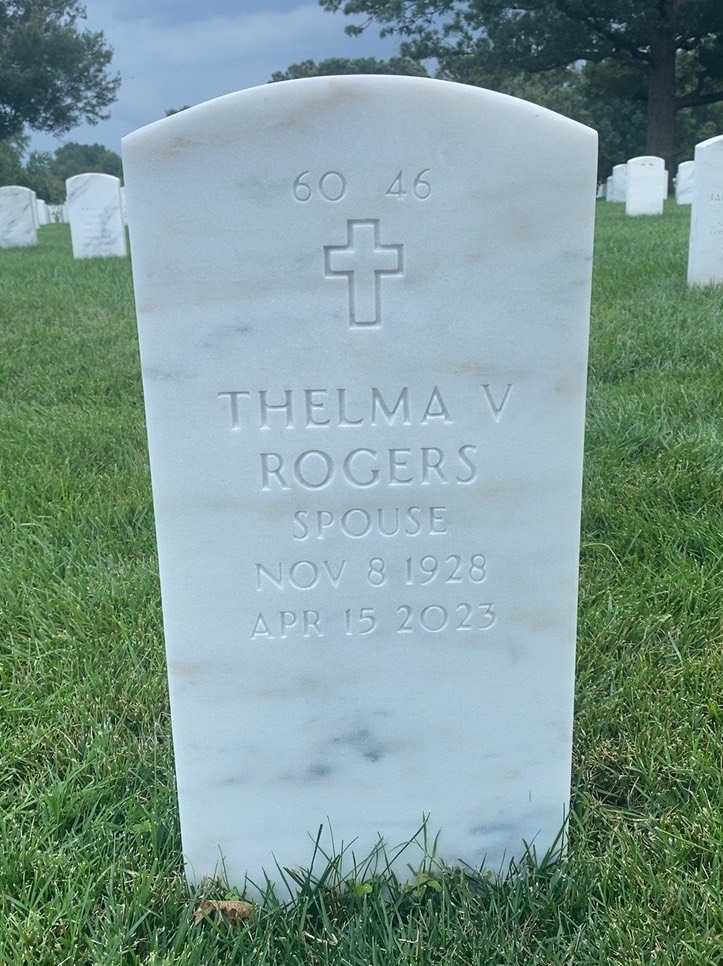Back of headstone — Charles Rogers
