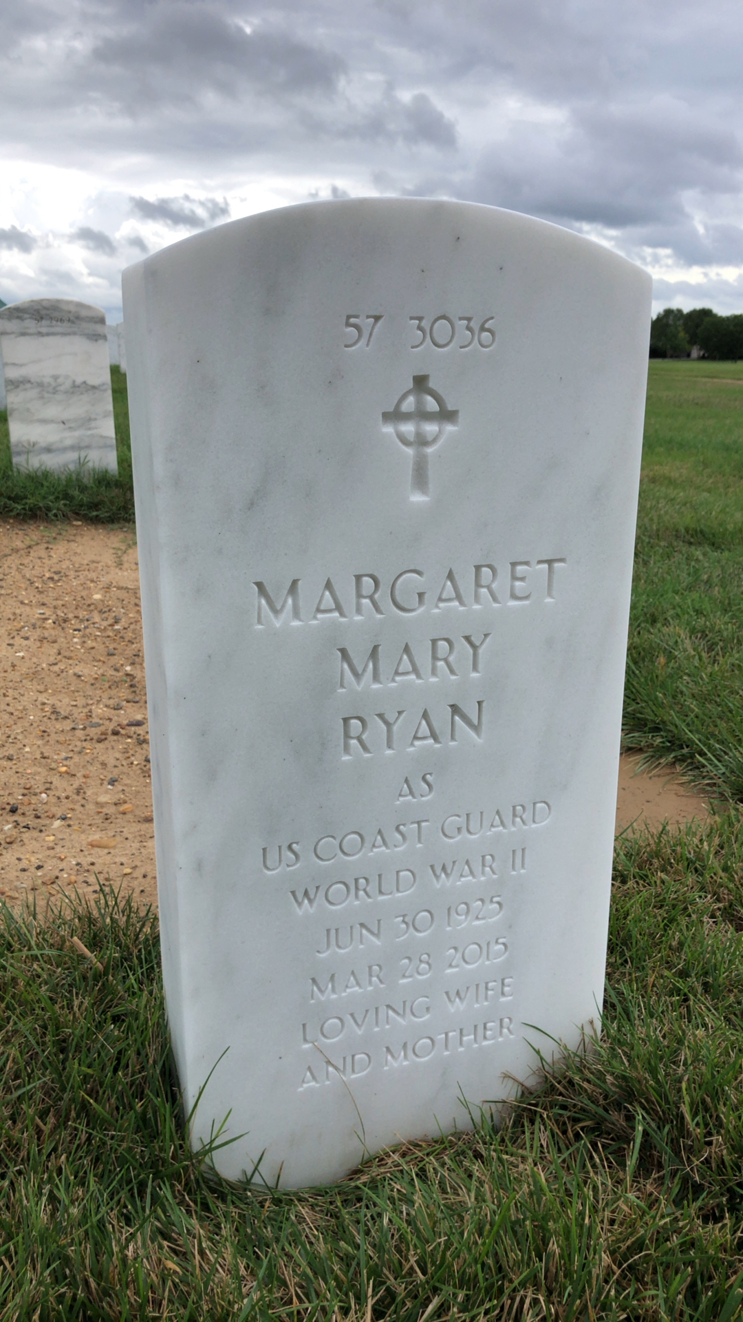Back of headstone — William E Ryan