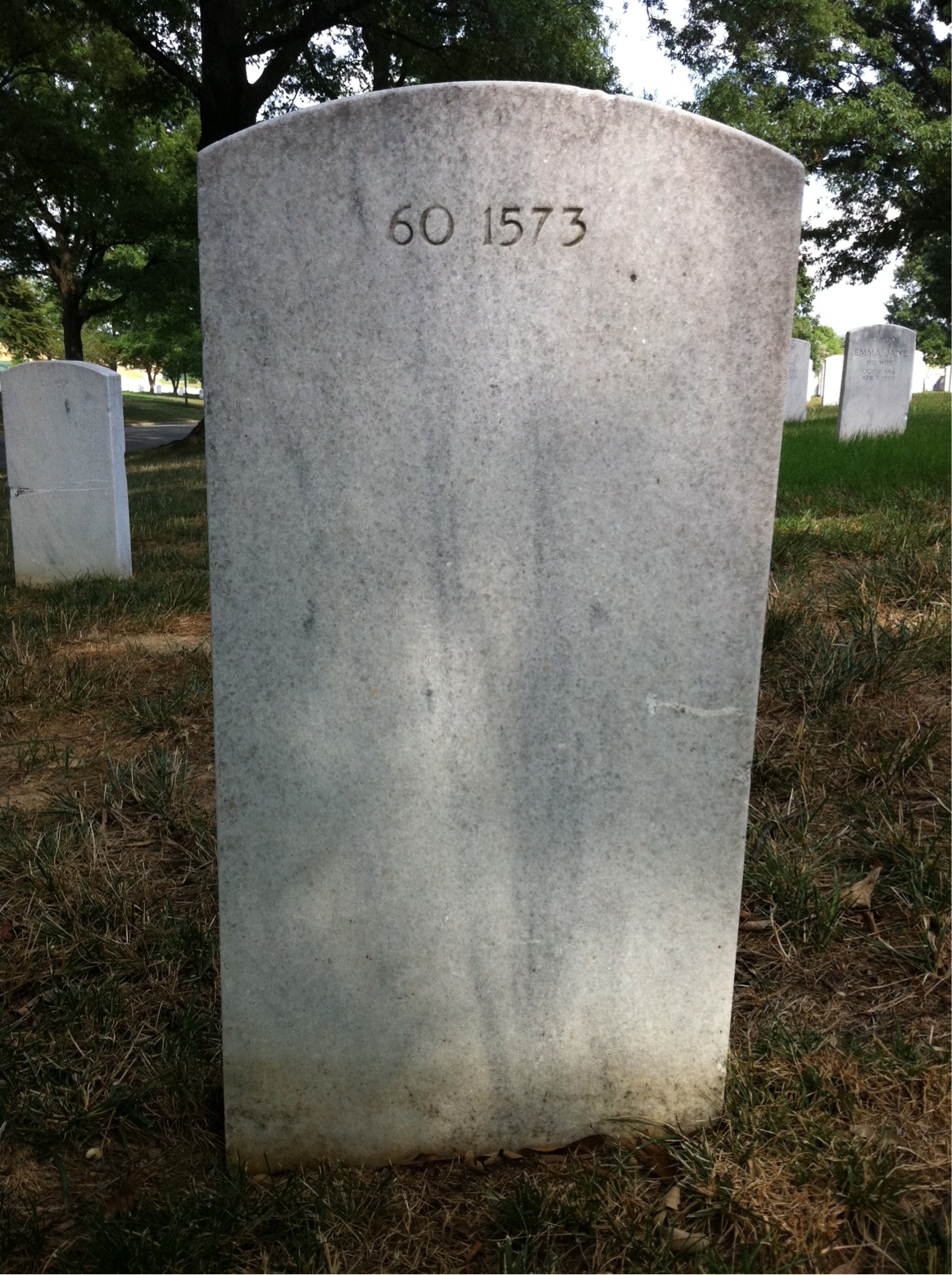 Back of headstone — Julius Cox