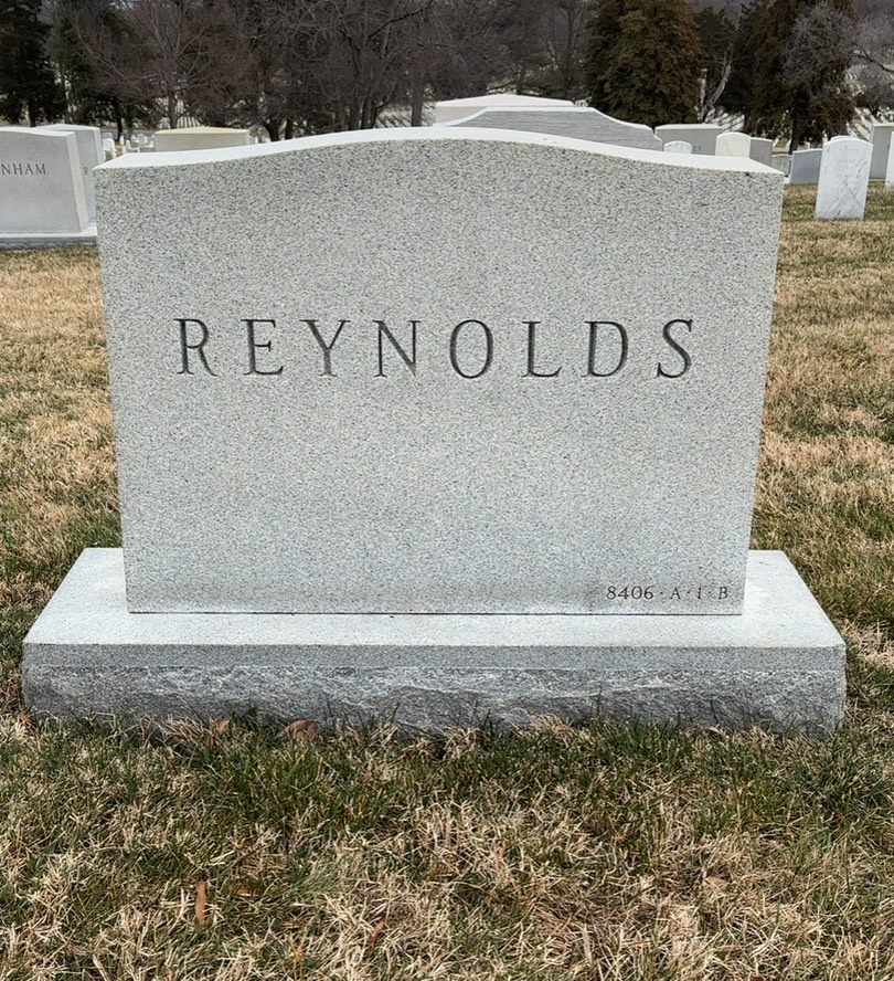 Back of headstone — Thomas H Reynolds