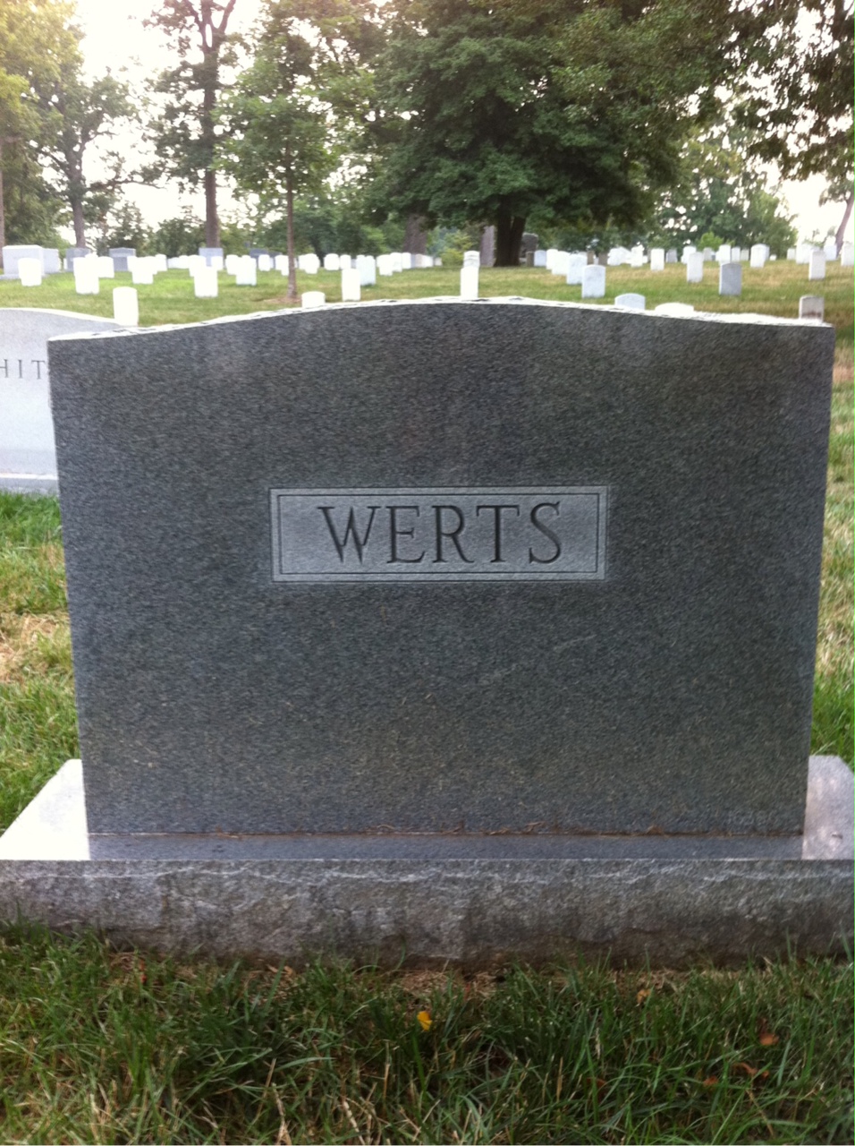 Back of headstone — Fern Werts
