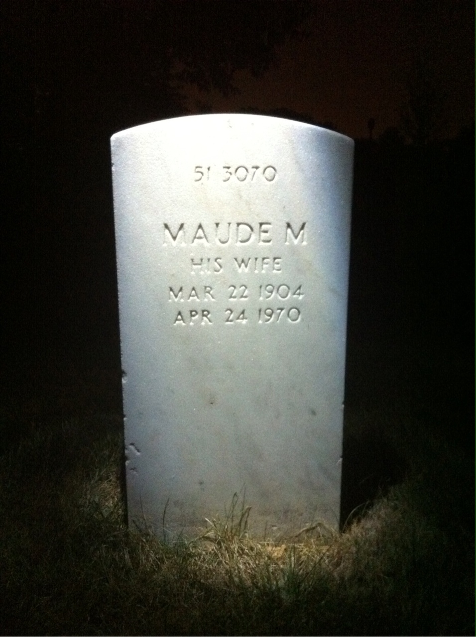 Back of headstone — Anthony Adams