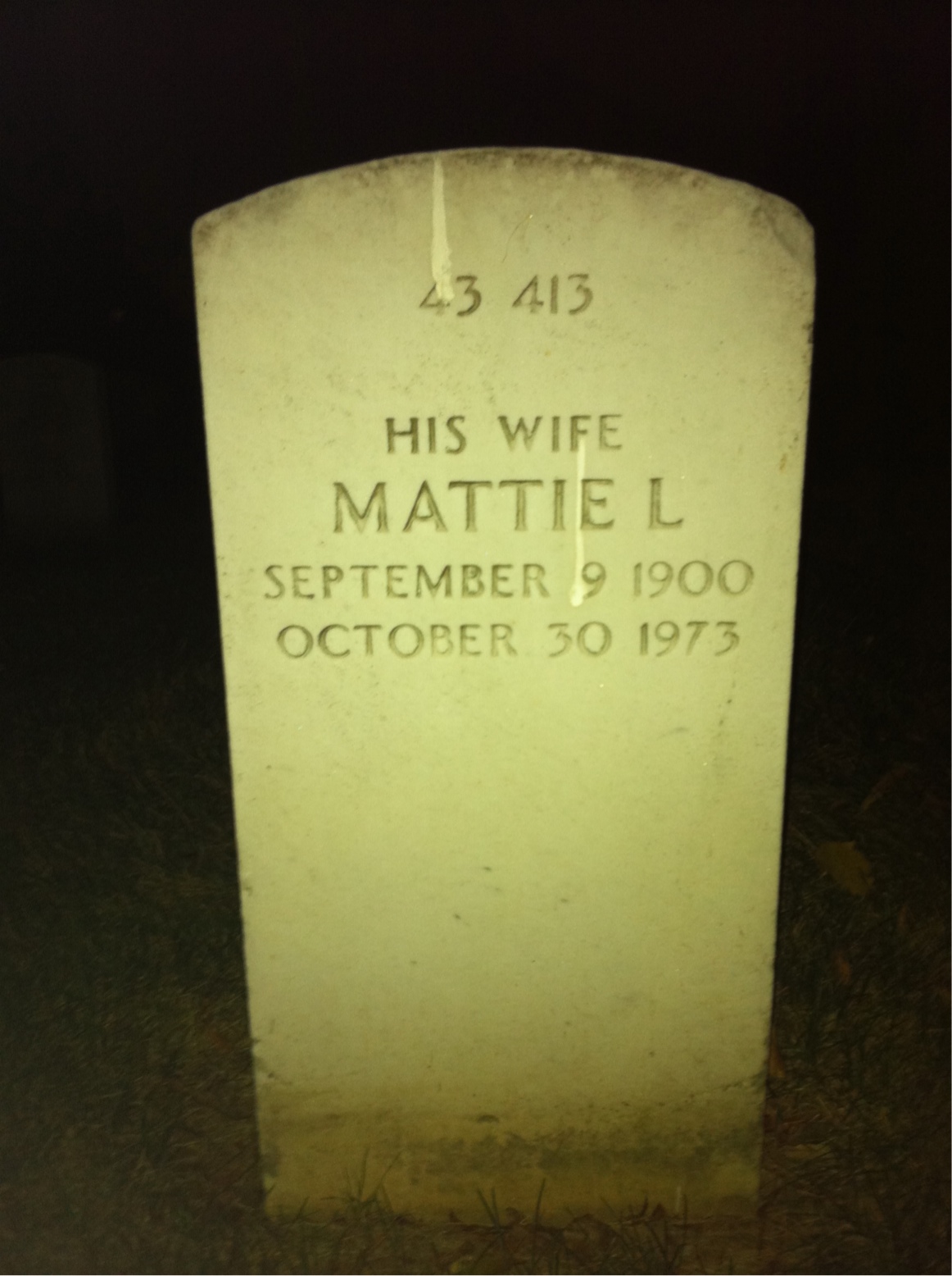 Back of headstone — Herman Corcoran
