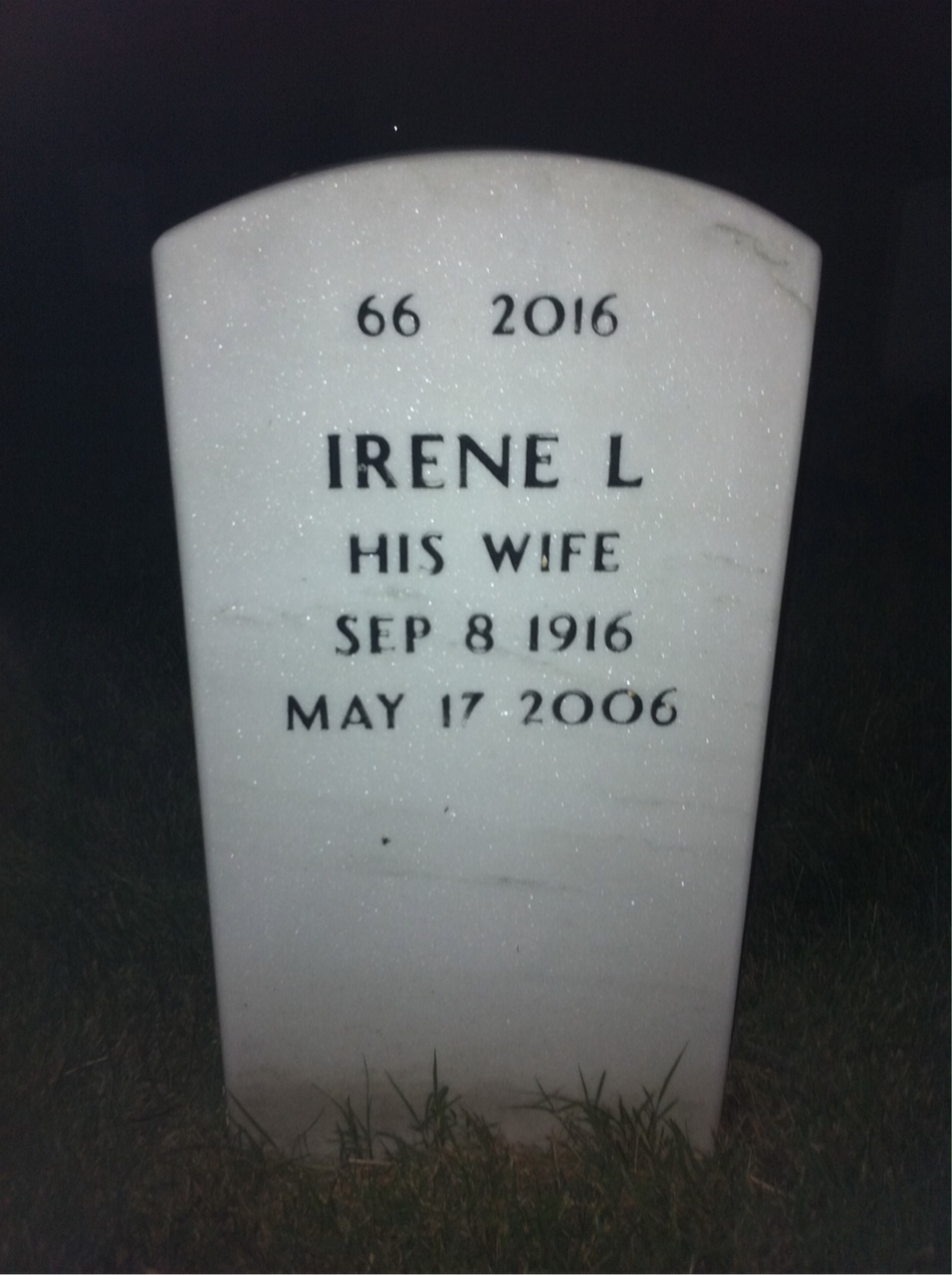 Back of headstone — Leslie Eddy