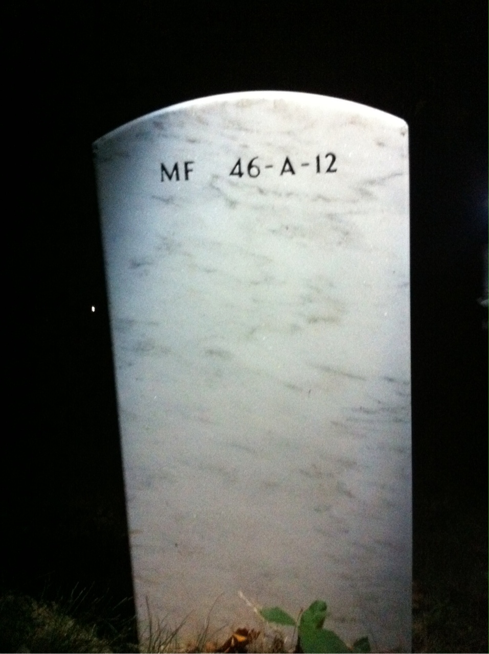 Back of headstone — Jay Hendricks