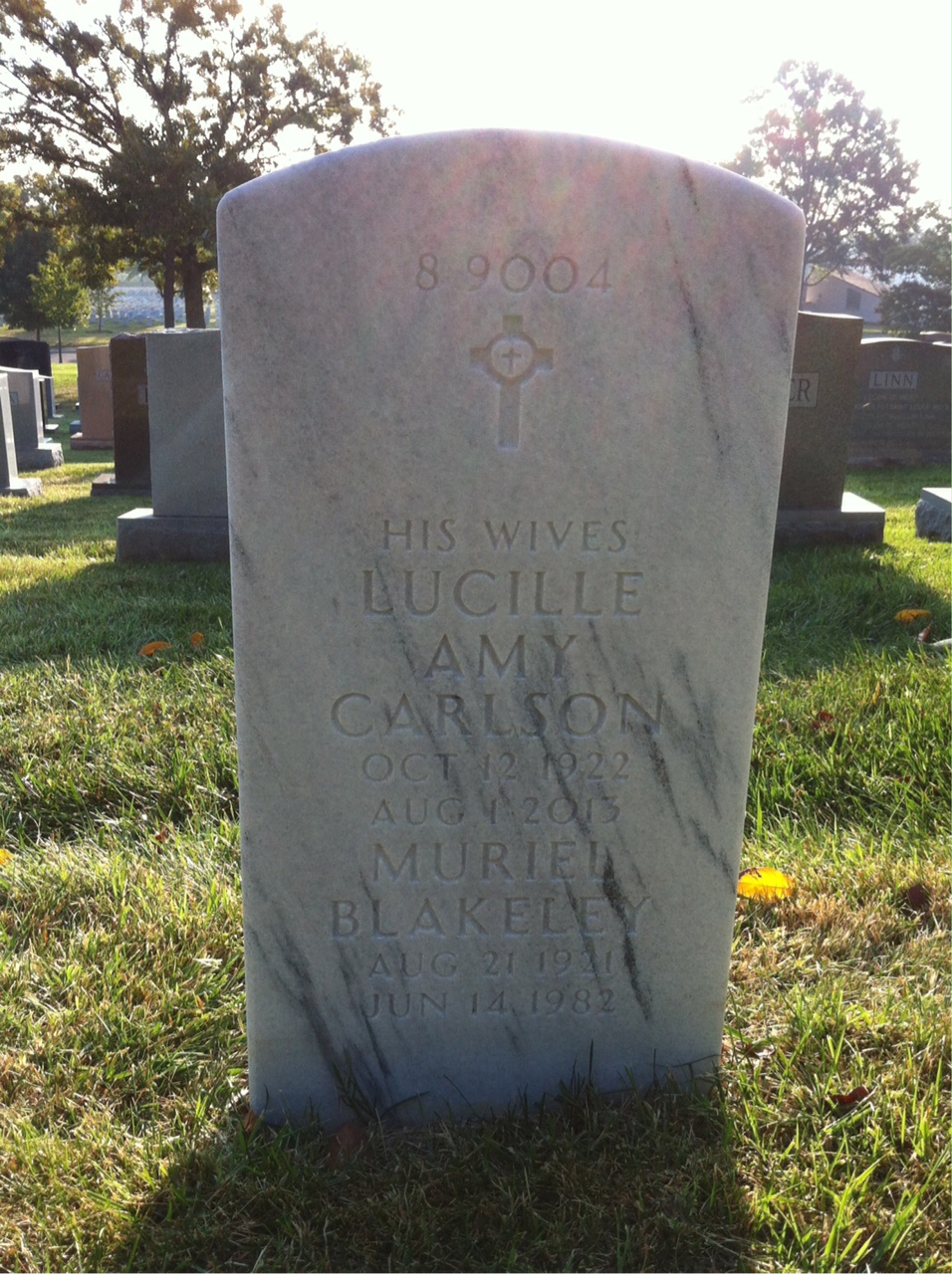 Back of headstone — Lawrence Miller