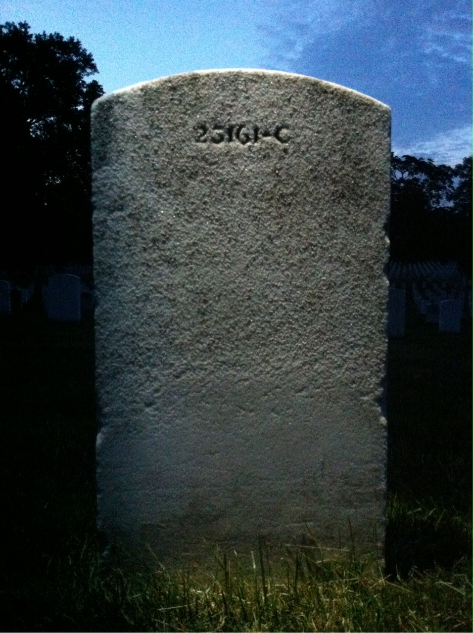 Back of headstone — Charles Cunningham