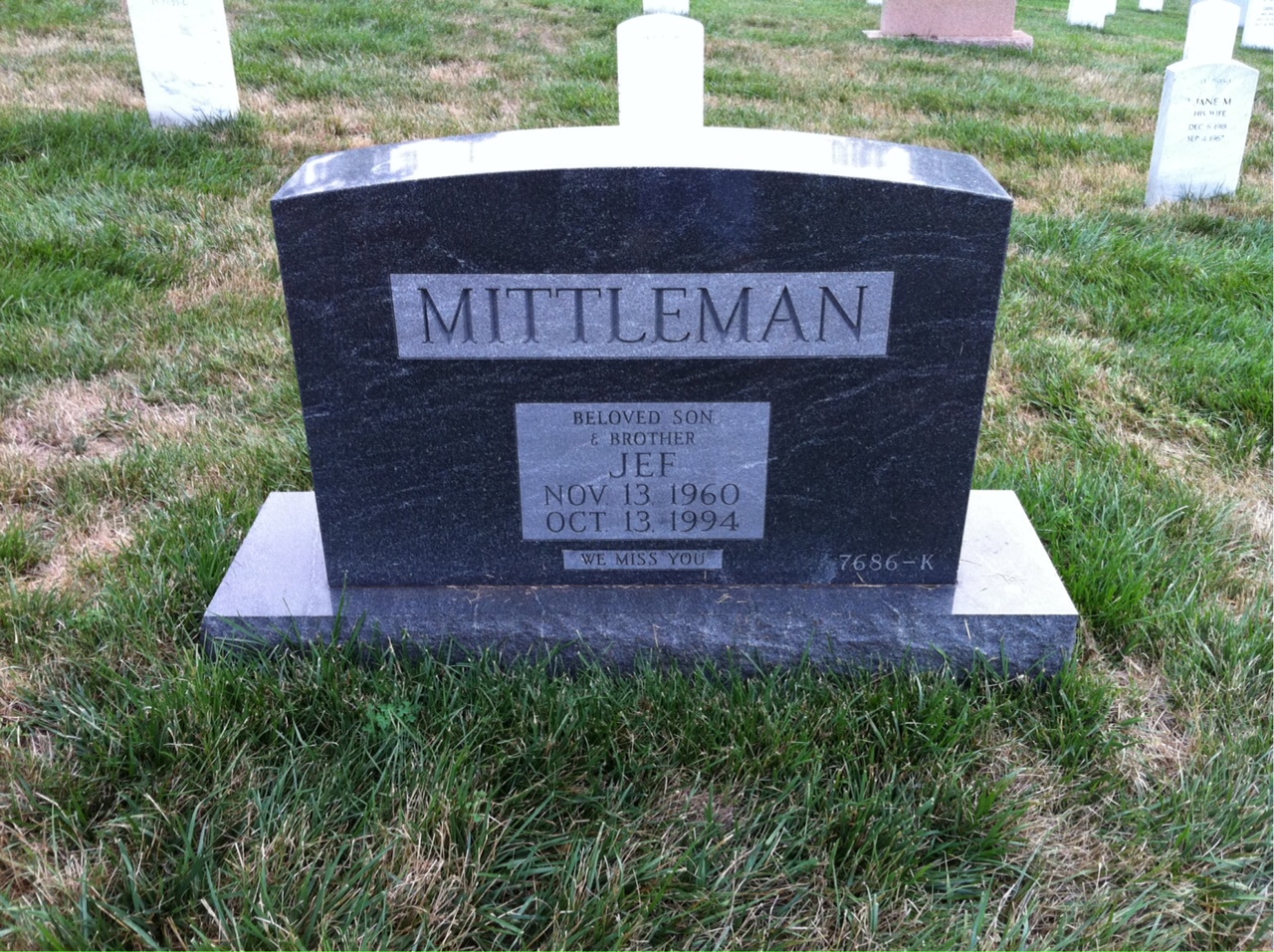 Back of headstone — Dee Mittleman