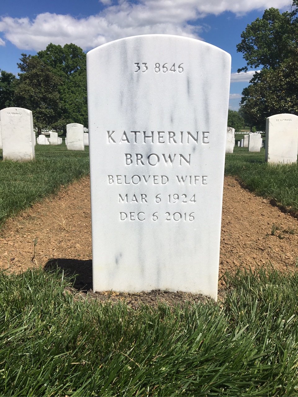Back of headstone — Albert Carson