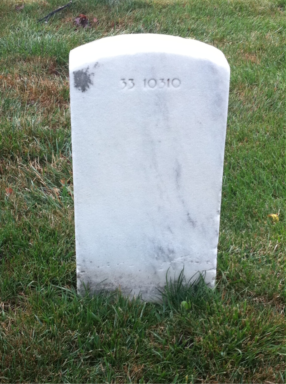 Back of headstone — James Aldridge