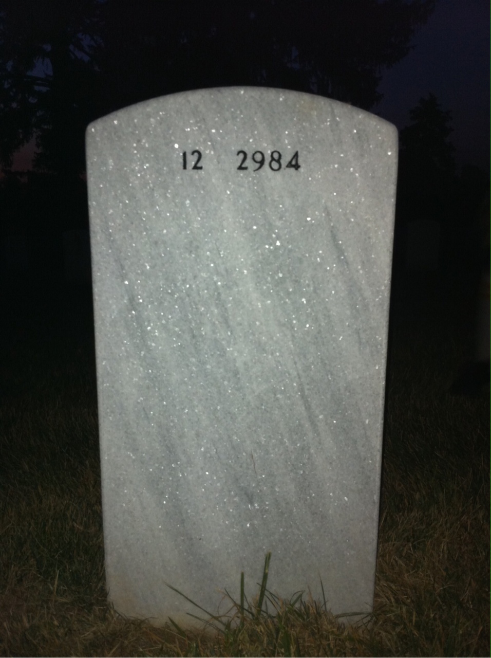 Back of headstone — Stanley Money