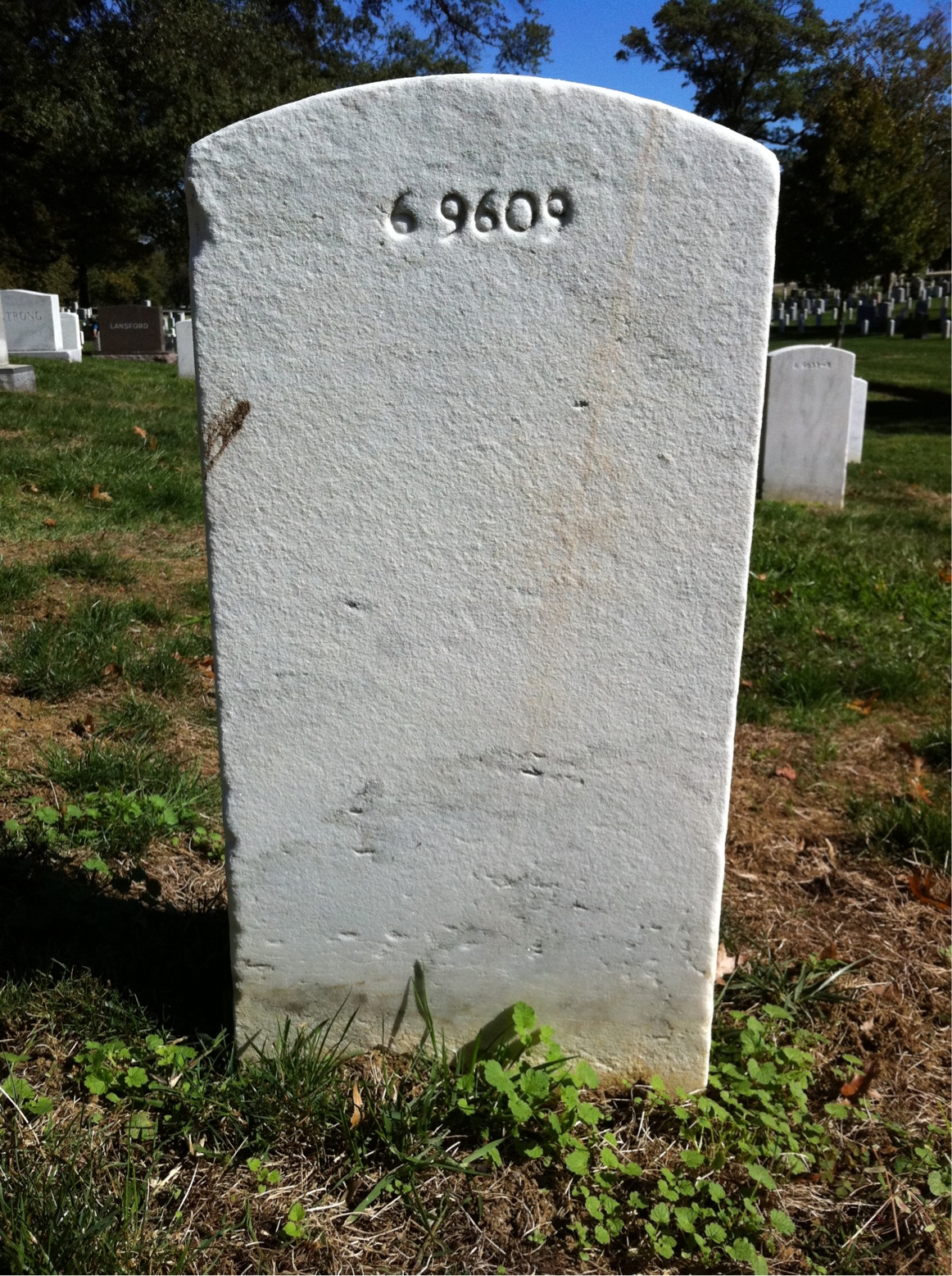 Back of headstone — John Devore Reeder