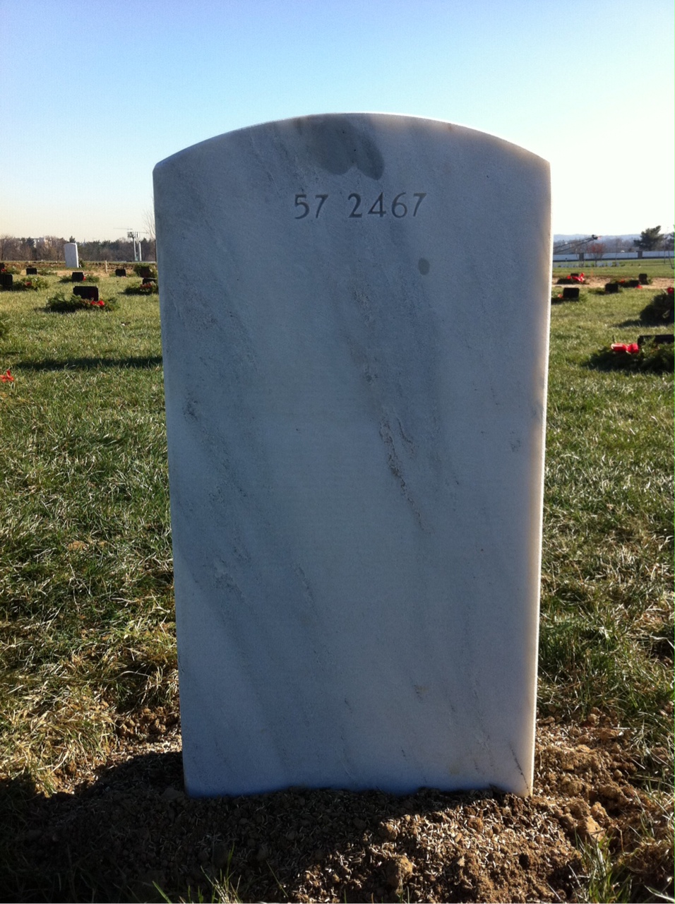 Back of headstone — Timothy Alan Officer